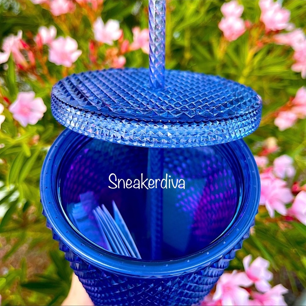 💙Starbucks💙Disney 50th anniversary💙Geometric💎blue💎studded tumbler💙Cup - Picture 5 of 7